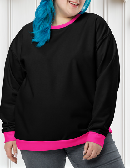 Pink And Black Color Block Sweatshirt