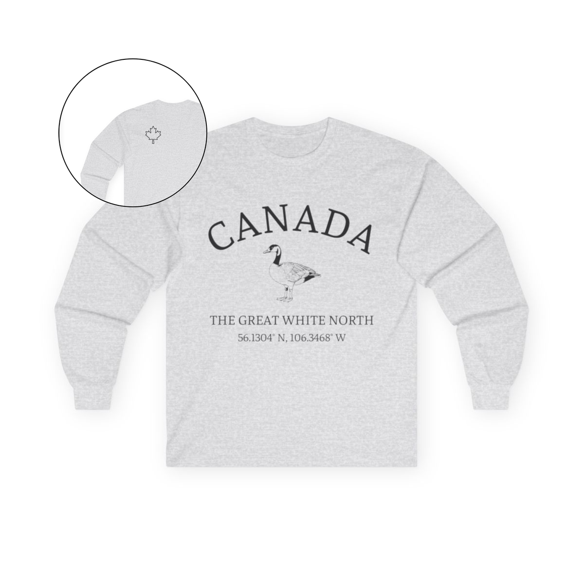 Canada The Great White North Goose & Coordinates Long Sleeve Tee
