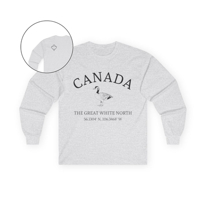 Canada The Great White North Goose & Coordinates Long Sleeve Tee