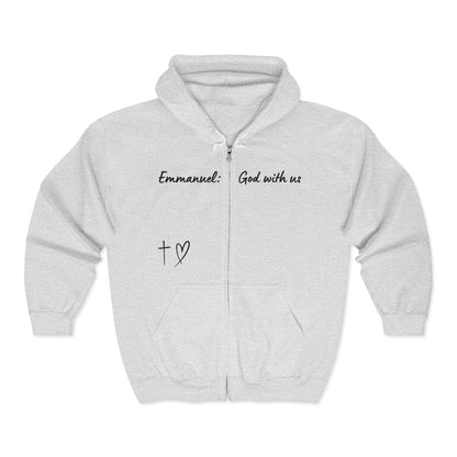 Emmanuel: God With Us Zip Hoodie — Christian Faith Full-Zip Sweatshirt