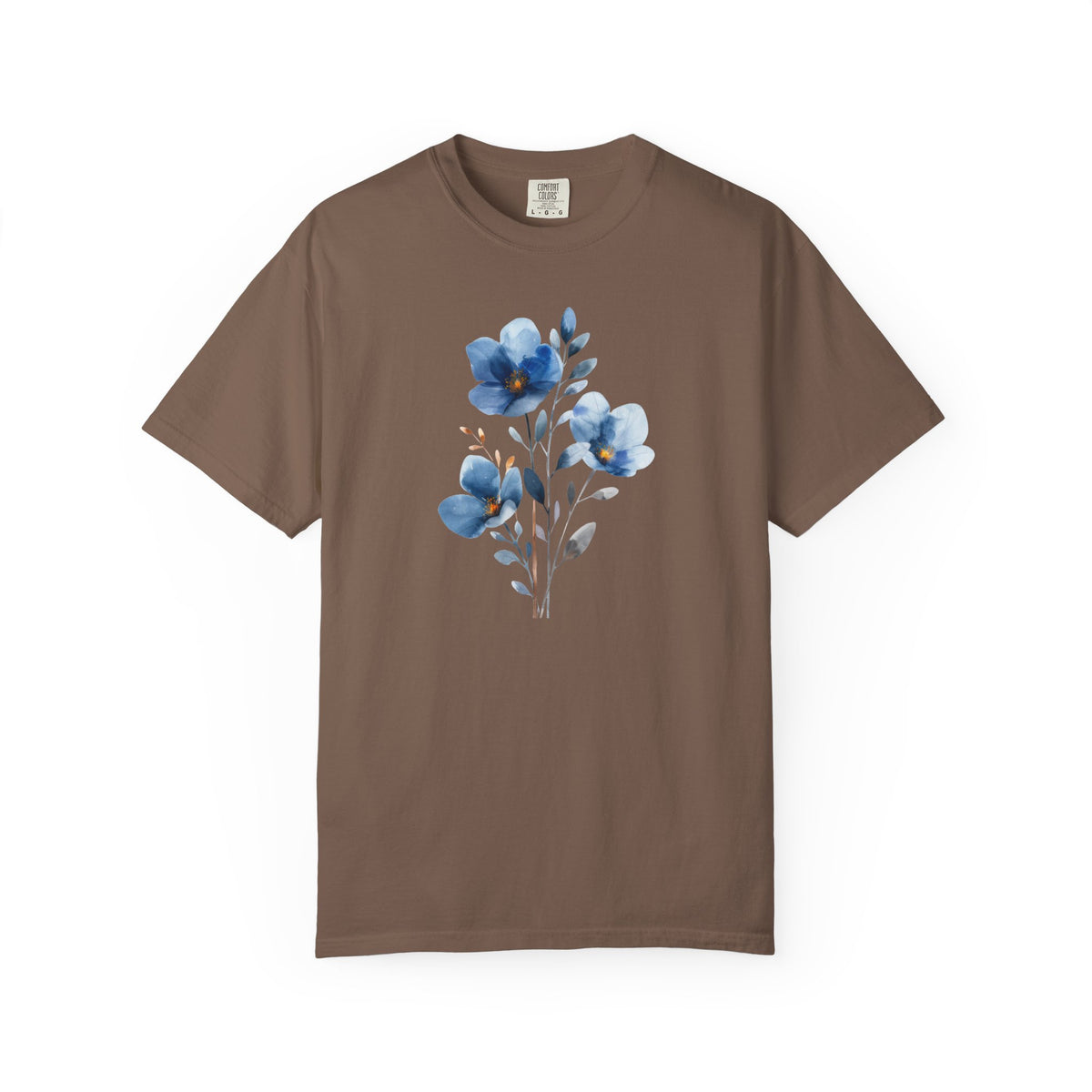 Floral Blue Watercolor Graphic T-Shirt