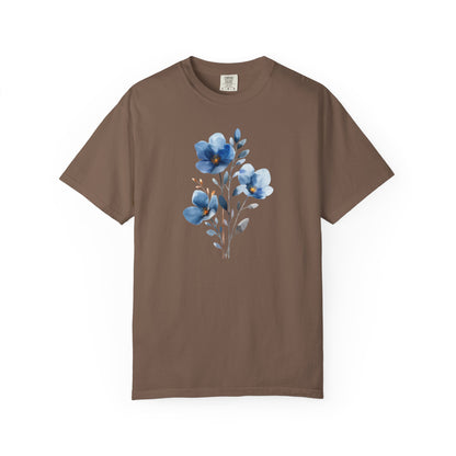 Floral Blue Watercolor Graphic T-Shirt