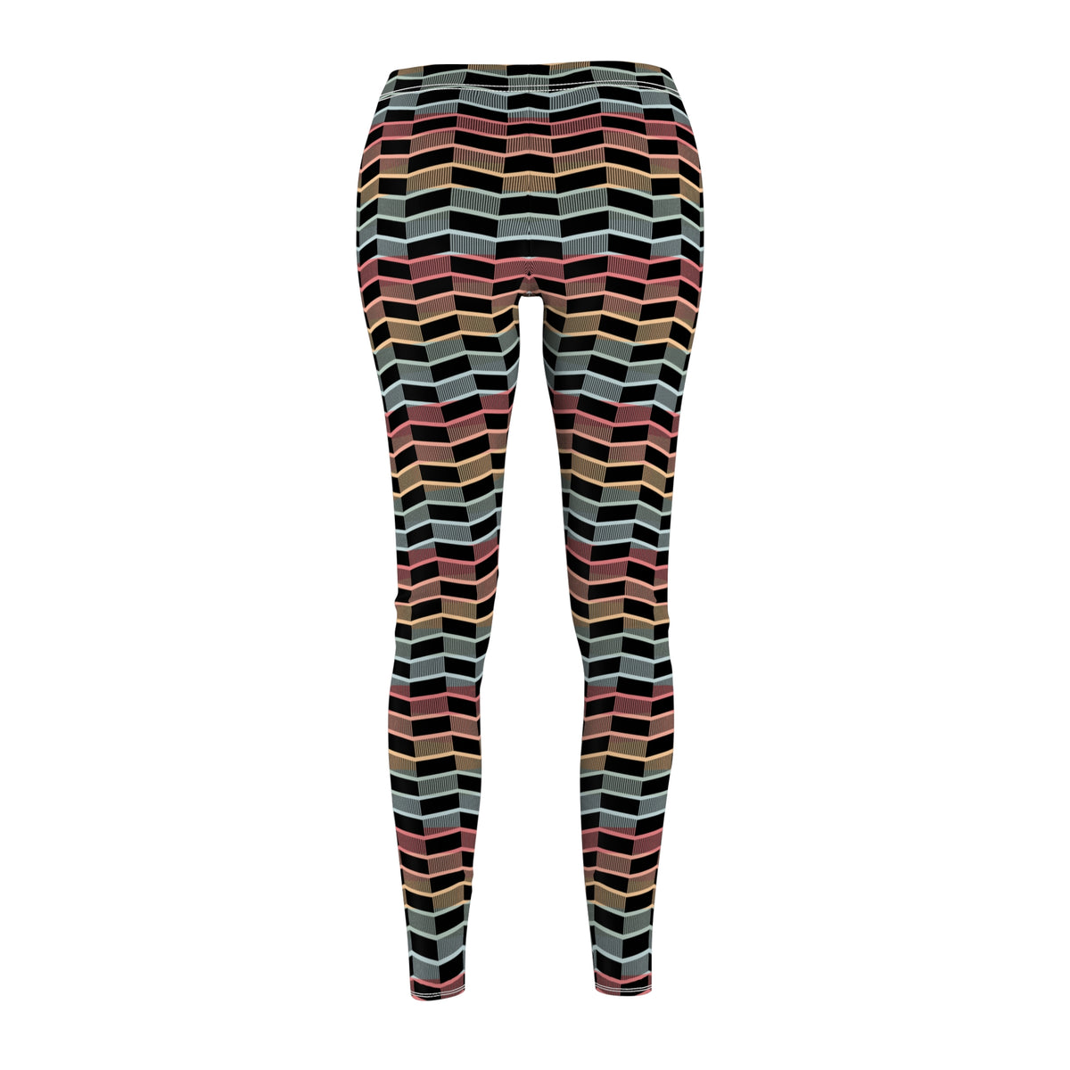 Rainbow Geometric Striped Leggings