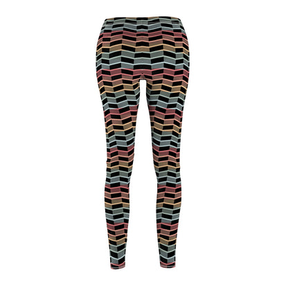 Rainbow Geometric Striped Leggings