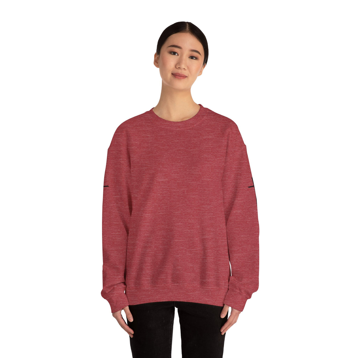 Crewneck Sweatshirt — Minimal Cross Sleeve Design