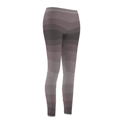 Women's Abstract Grey Wave Leggings