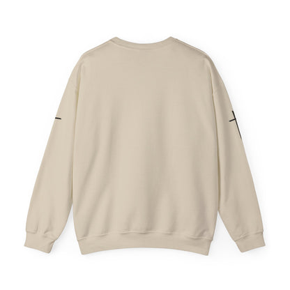 Crewneck Sweatshirt — Minimal Cross Sleeve Design