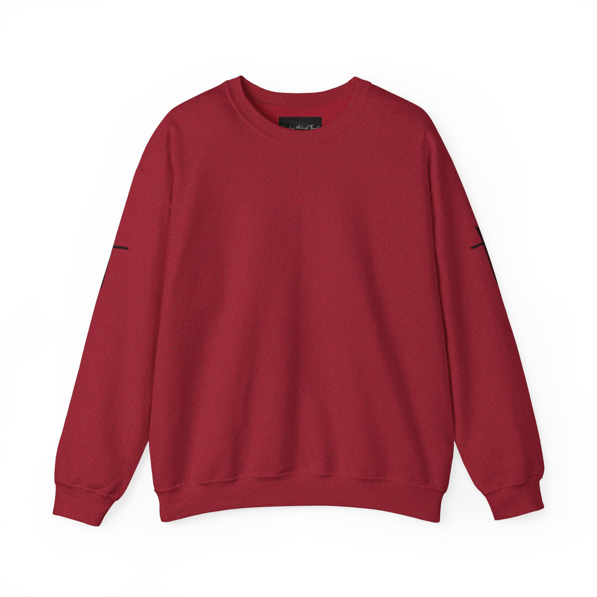 Crewneck Sweatshirt — Minimal Cross Sleeve Design