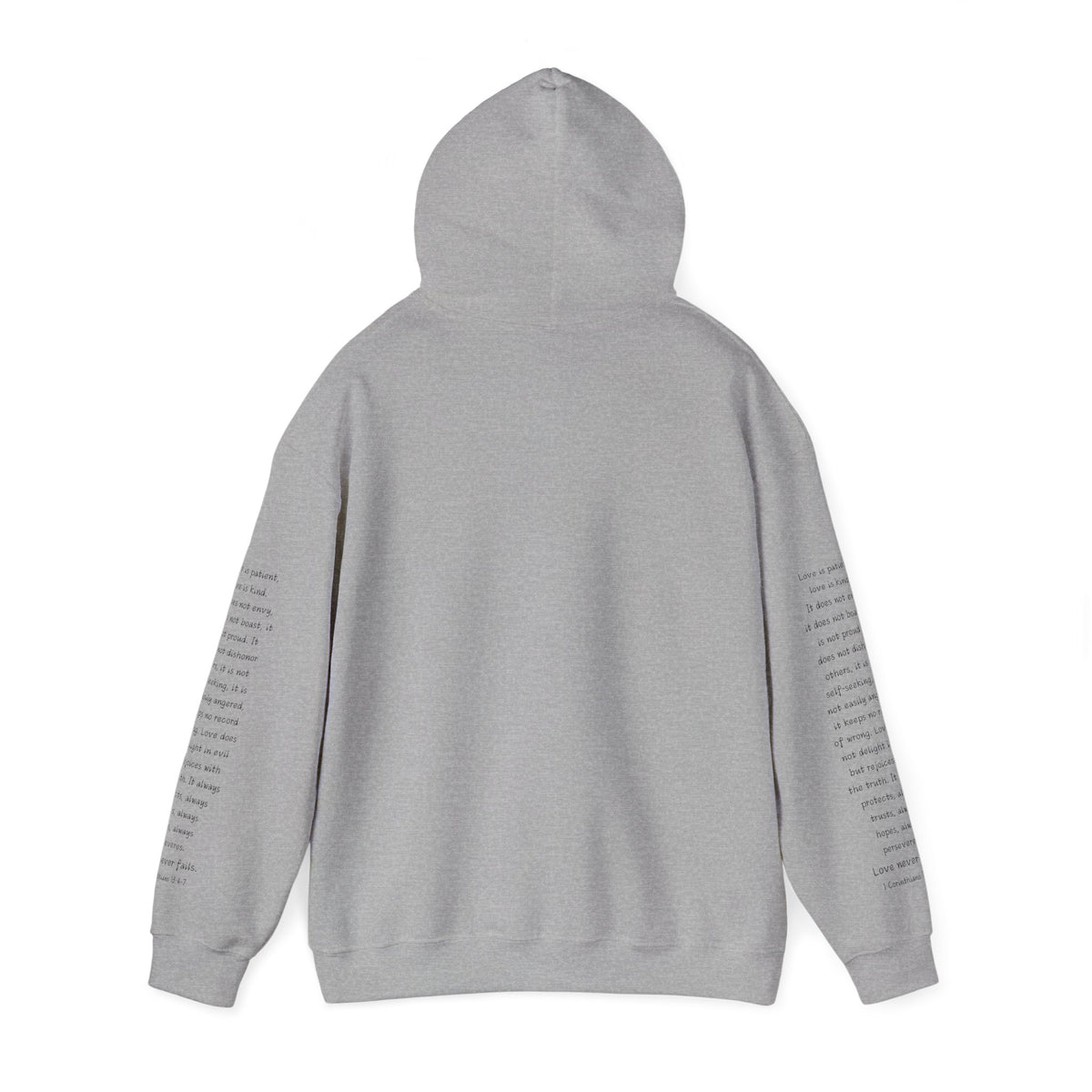 Love Like Jesus Hoodie — Christian Faith Pullover with Scripture Sleeve Text