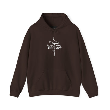 Minimal Crown Face Hoodie – Abstract Line Art Sweatshirt