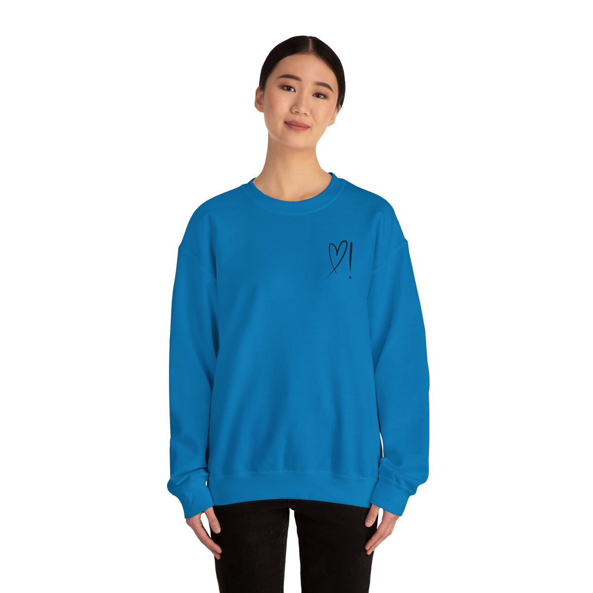 Heart Doodle Crewneck Sweatshirt – Minimal Pocket Heart Graphic