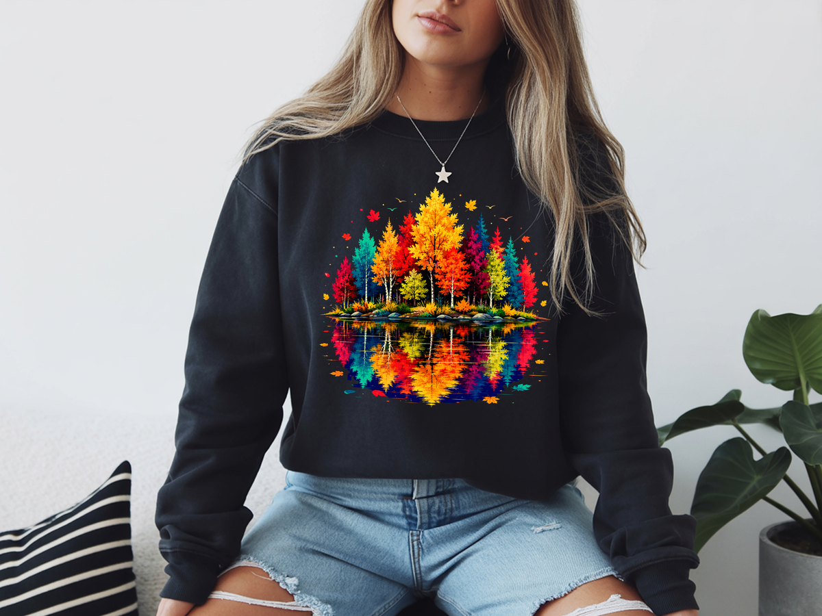 Autumn Lake Reflection Long Sleeve Tee