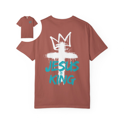 Jesus Is King T-Shirt Crown & Cross Faith Graphic T-Shirt