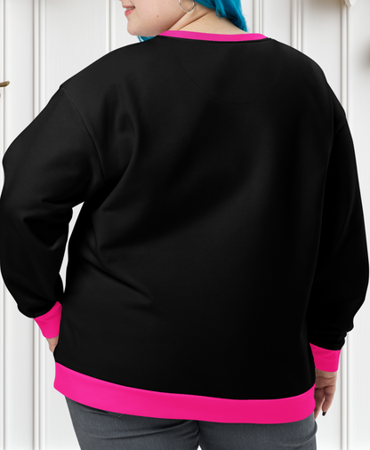 Pink And Black Color Block Sweatshirt