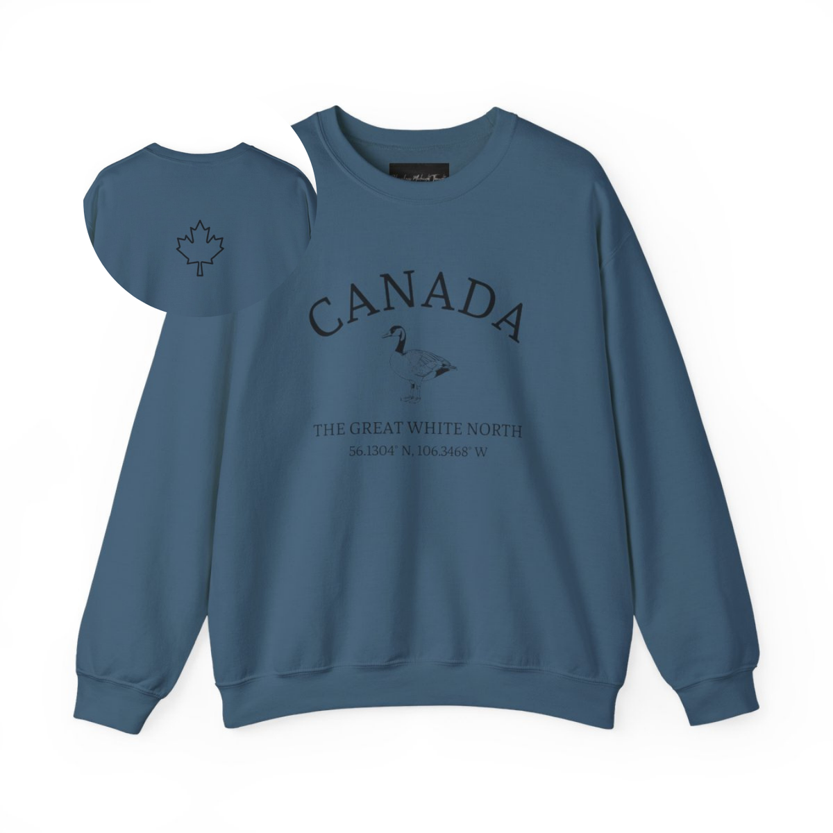 Canada The Great White North Goose & Maple Leaf Crewneck Sweatshirt