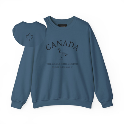 Canada The Great White North Goose & Maple Leaf Crewneck Sweatshirt