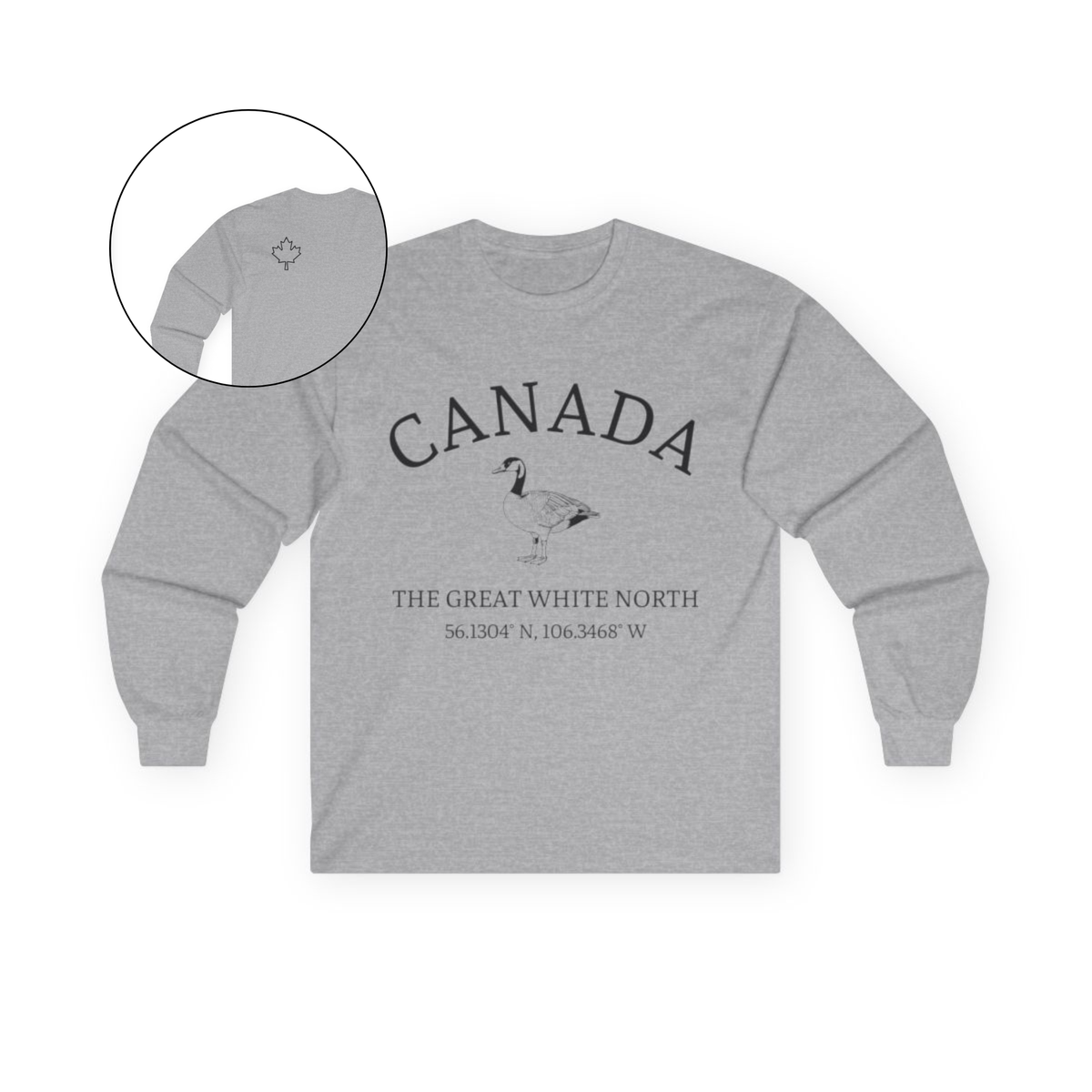 Canada The Great White North Goose & Coordinates Long Sleeve Tee