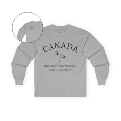 Canada The Great White North Goose & Coordinates Long Sleeve Tee