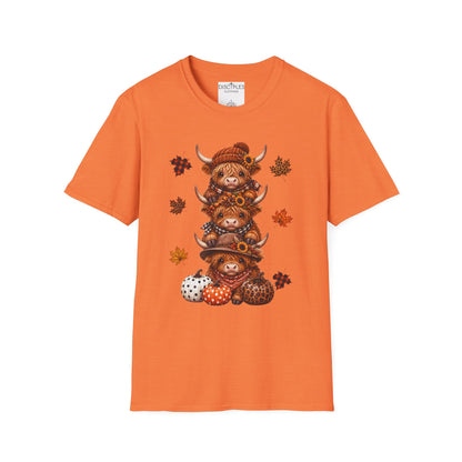 Autumn Highland Cow Stack T-Shirt