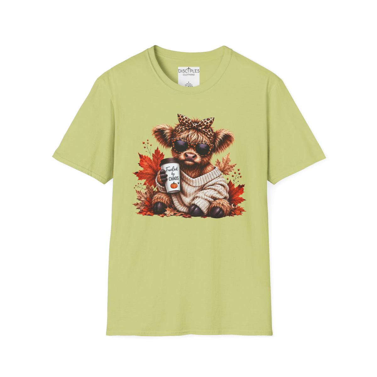 Fueled By Chaos Cow Cozy Autumn Graphic Tee