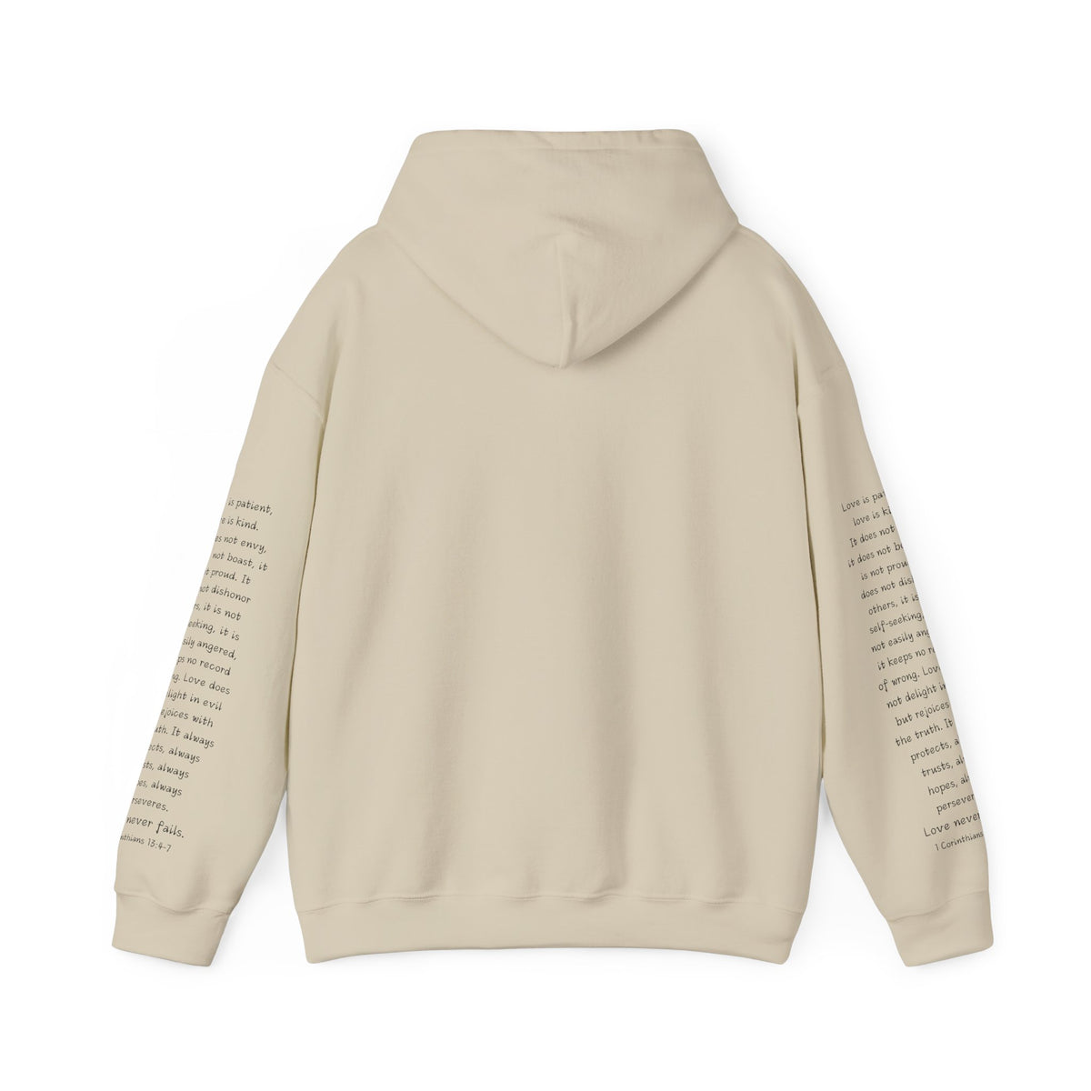Love Like Jesus Hoodie — Christian Faith Pullover with Scripture Sleeve Text