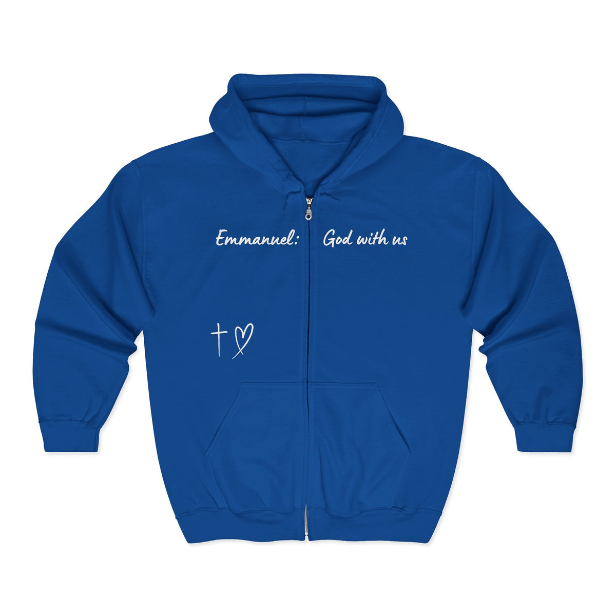 Emmanuel: God With Us Zip Hoodie — Christian Faith Full-Zip Sweatshirt
