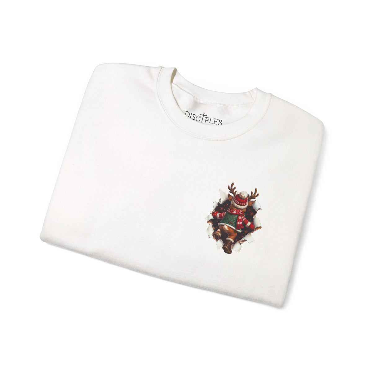 Christmas Reindeer Crewneck Sweatshirt — Cute Vintage Holiday Deer Design