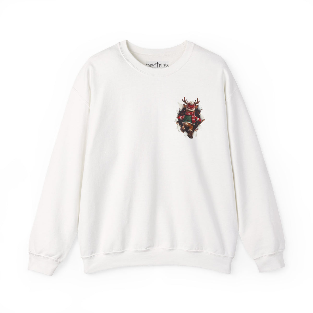Christmas Reindeer Crewneck Sweatshirt — Cute Vintage Holiday Deer Design