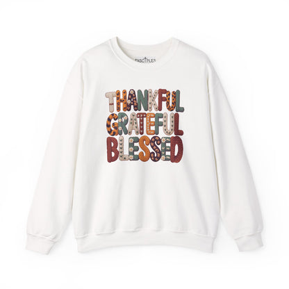 Thankful Grateful Blessed Crewneck Sweatshirt