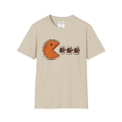 Pumpkin Pie Pac-Man Chasing A Turkey T-Shirt
