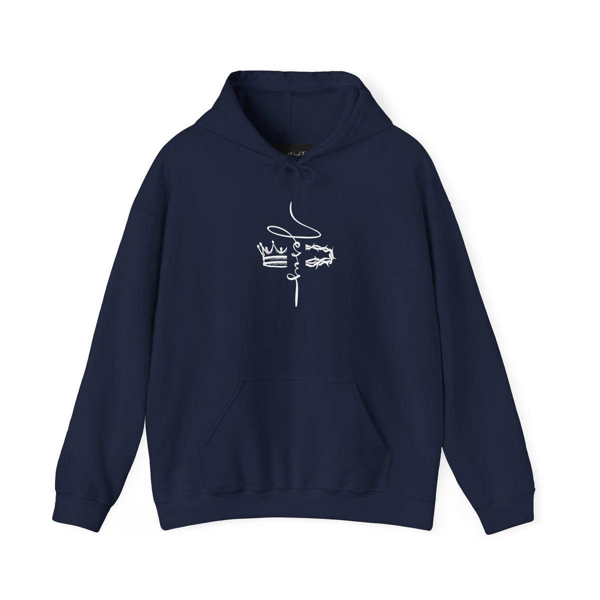 Minimal Crown Face Hoodie – Abstract Line Art Sweatshirt