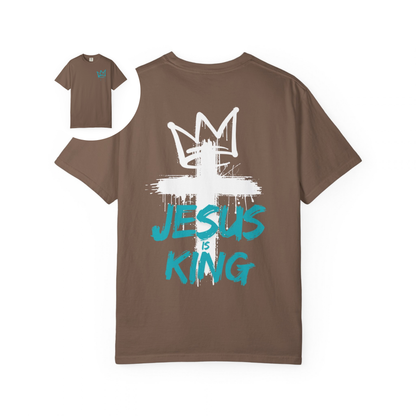 Jesus Is King T-Shirt Crown & Cross Faith Graphic T-Shirt