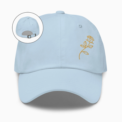Embroidered Golden Rose Dad Hat