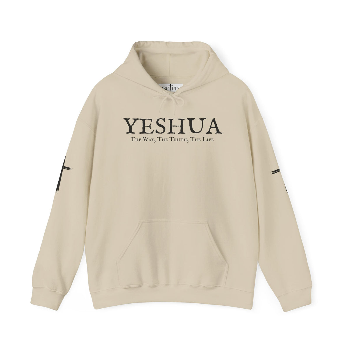 Yeshua The Way, The Truth, The Life Christian Pullover with Sleeve Crosses