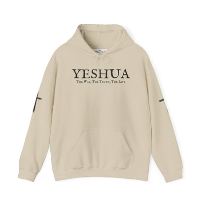 Yeshua The Way, The Truth, The Life Christian Pullover with Sleeve Crosses