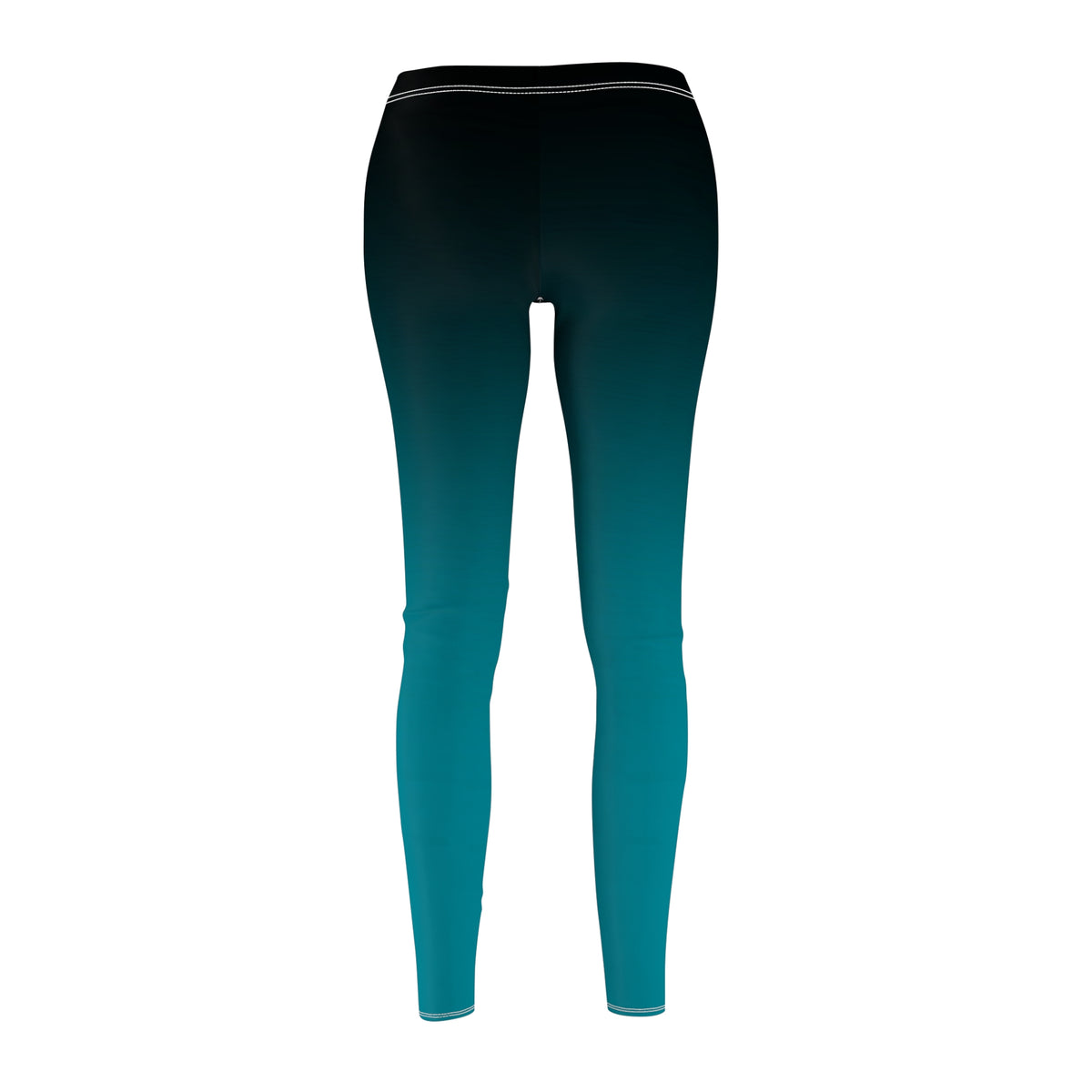 Turquoise Blue To Black Ombre Leggings