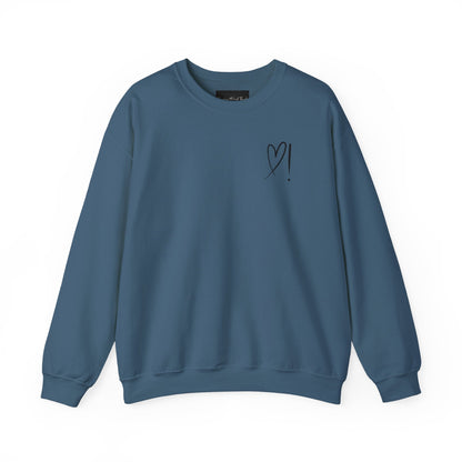 Heart Doodle Crewneck Sweatshirt – Minimal Pocket Heart Graphic