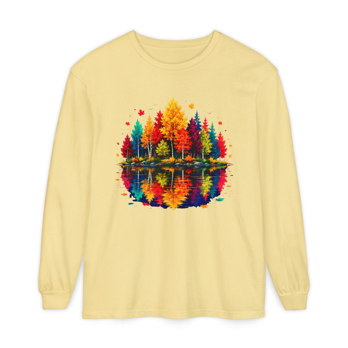 Autumn Lake Reflection Long Sleeve Tee