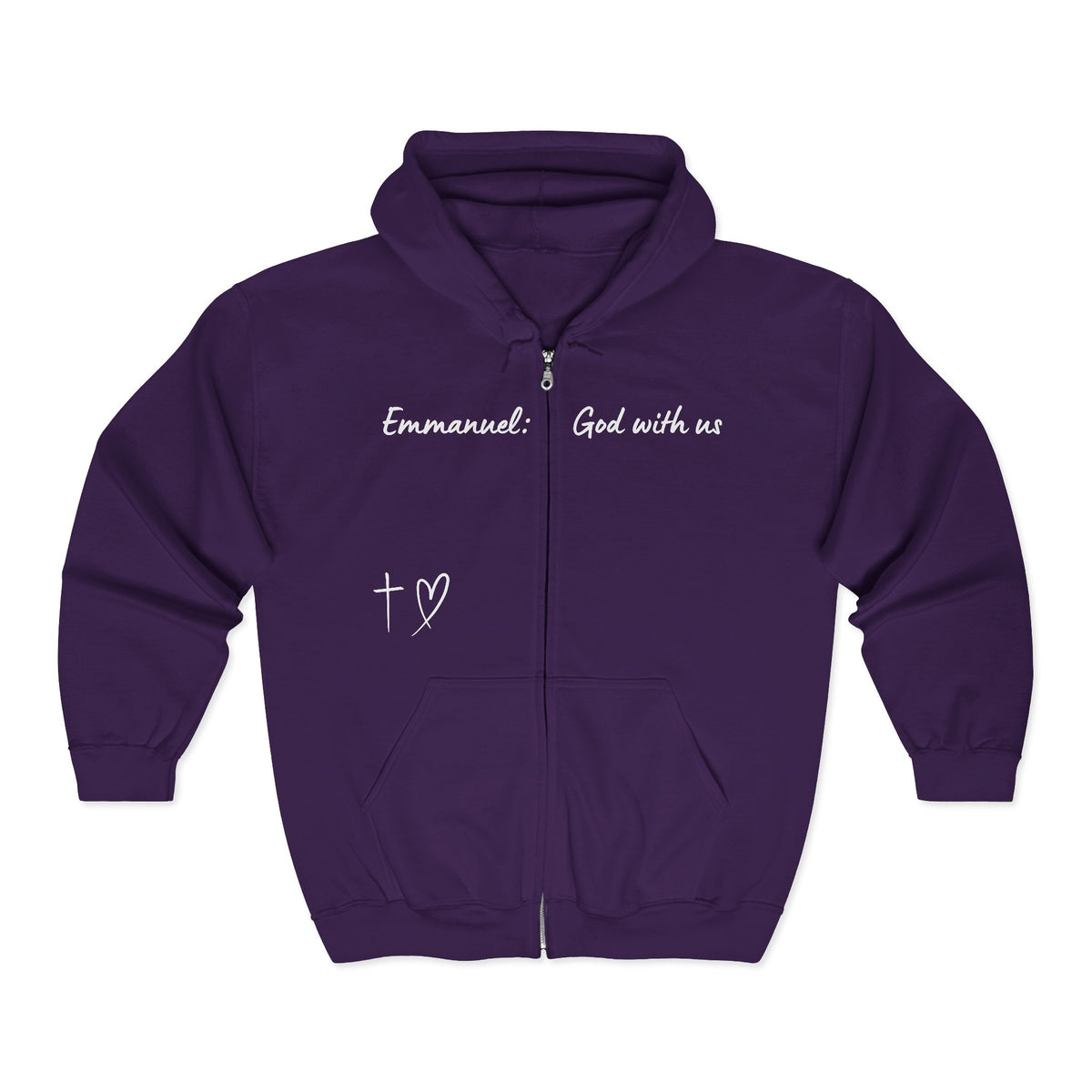 Emmanuel: God With Us Zip Hoodie — Christian Faith Full-Zip Sweatshirt
