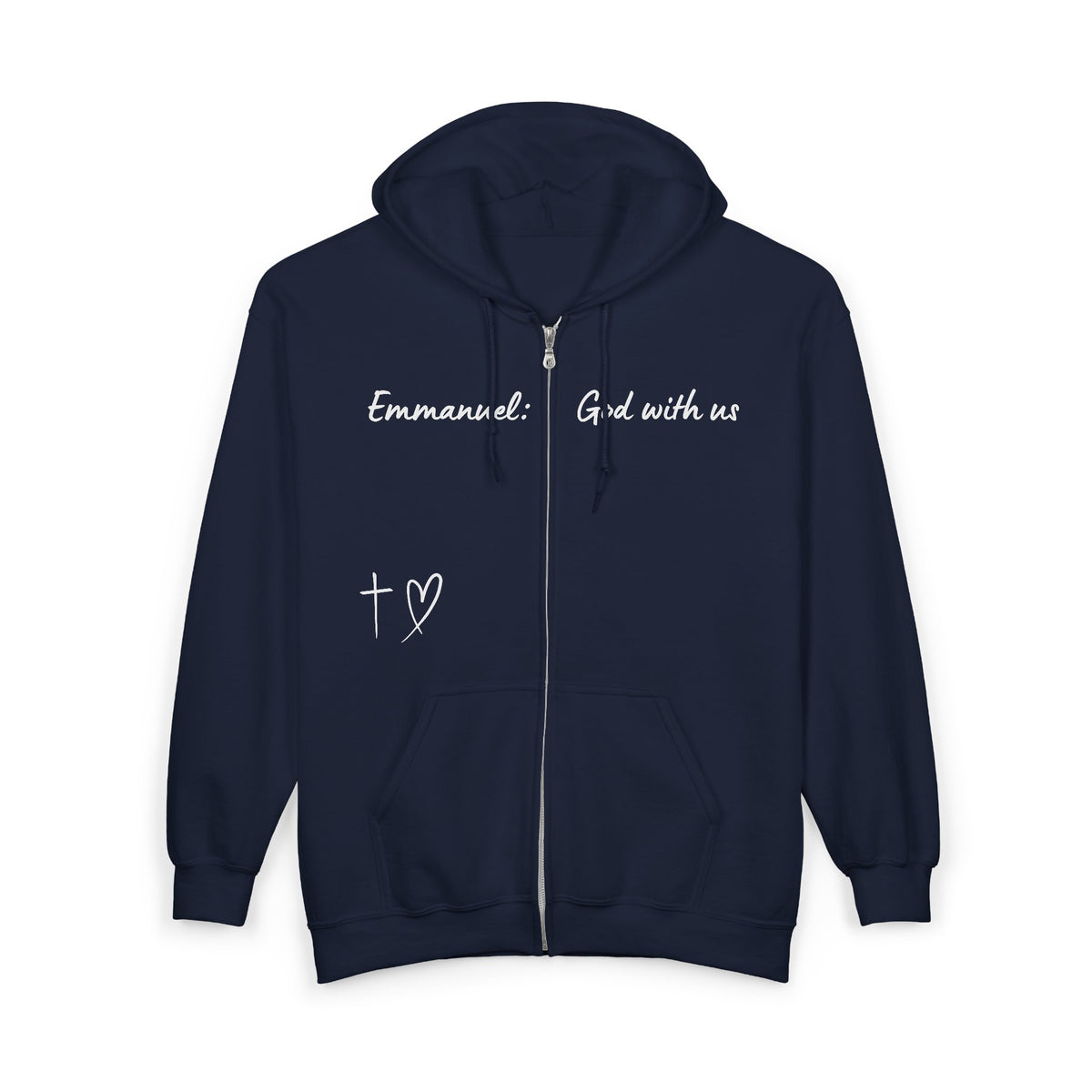 Emmanuel: God With Us Zip Hoodie — Christian Faith Full-Zip Sweatshirt