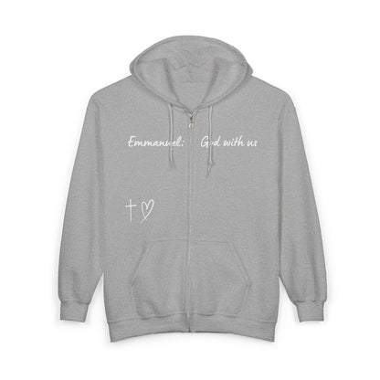 Emmanuel: God With Us Zip Hoodie — Christian Faith Full-Zip Sweatshirt