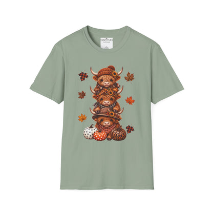 Autumn Highland Cow Stack T-Shirt