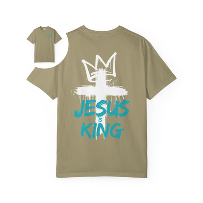 Jesus Is King T-Shirt Crown & Cross Faith Graphic T-Shirt