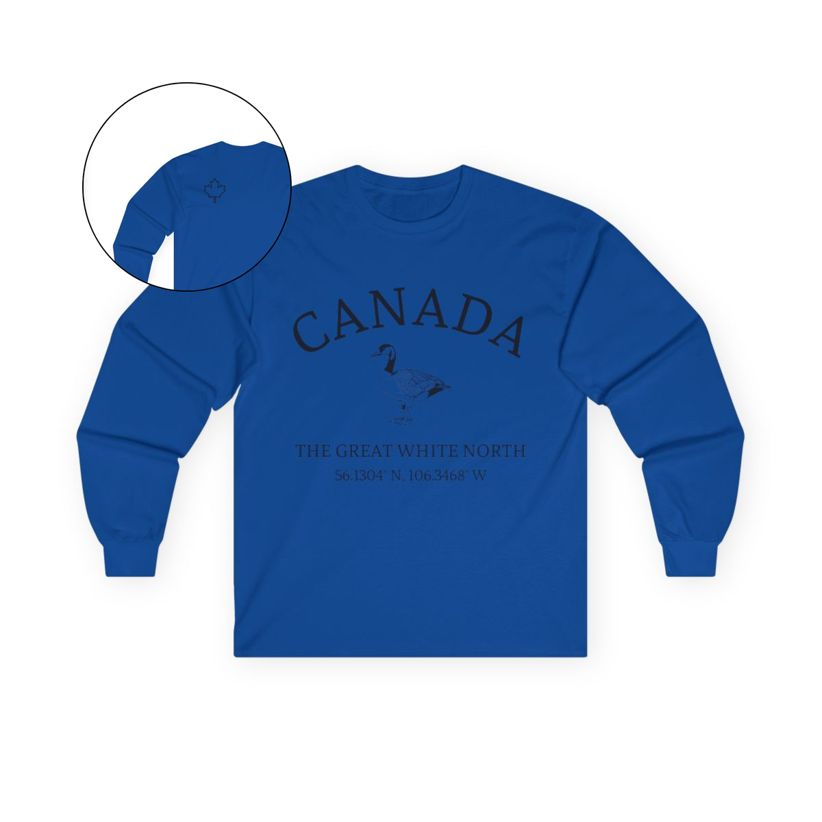 Canada The Great White North Goose & Coordinates Long Sleeve Tee