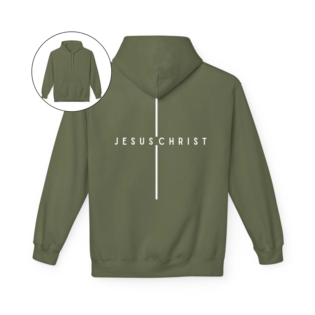 Jesus Christ Minimalist Cross Hoodie