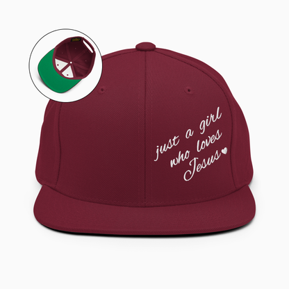 Just A Girl Who Loves Jesus Snapback Hat