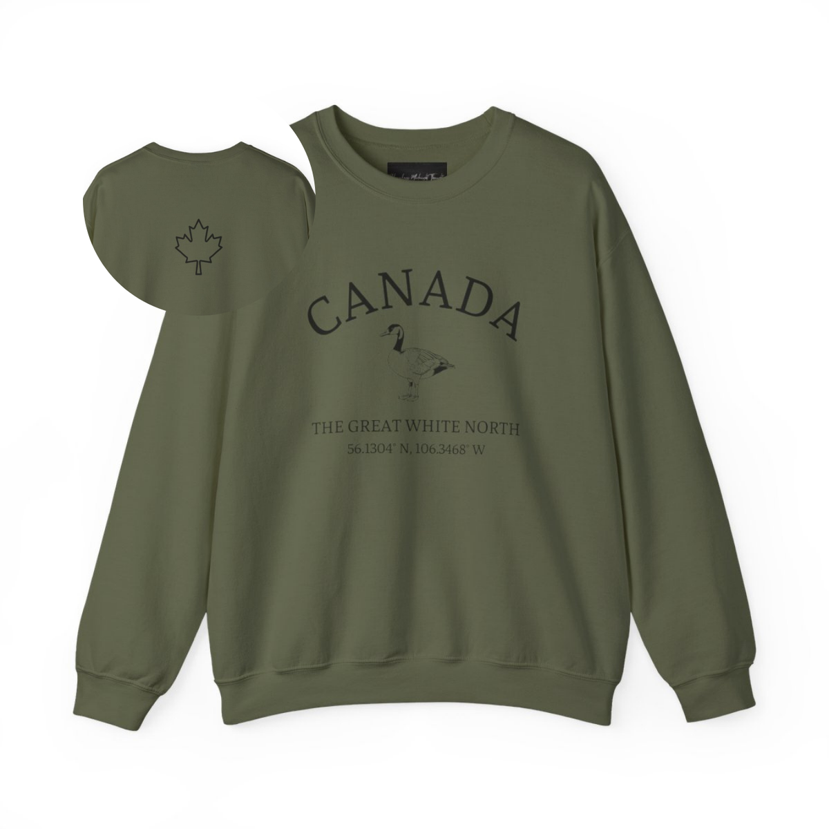 Canada The Great White North Goose & Maple Leaf Crewneck Sweatshirt