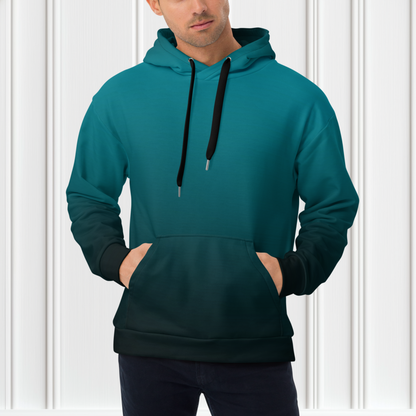 Turquoise To Black Ombre Unisex Hoodie