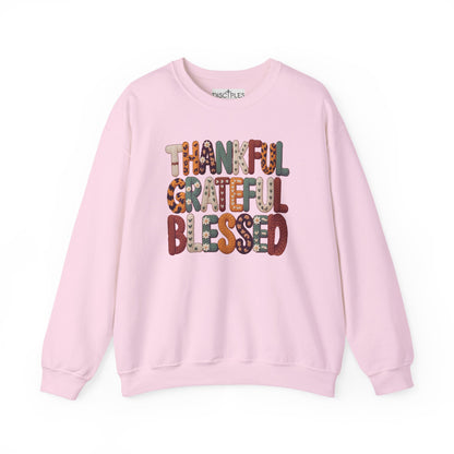 Thankful Grateful Blessed Crewneck Sweatshirt