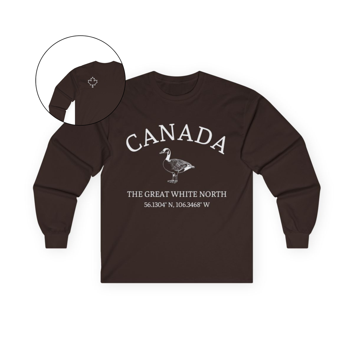 Canada The Great White North Goose & Coordinates Long Sleeve Tee